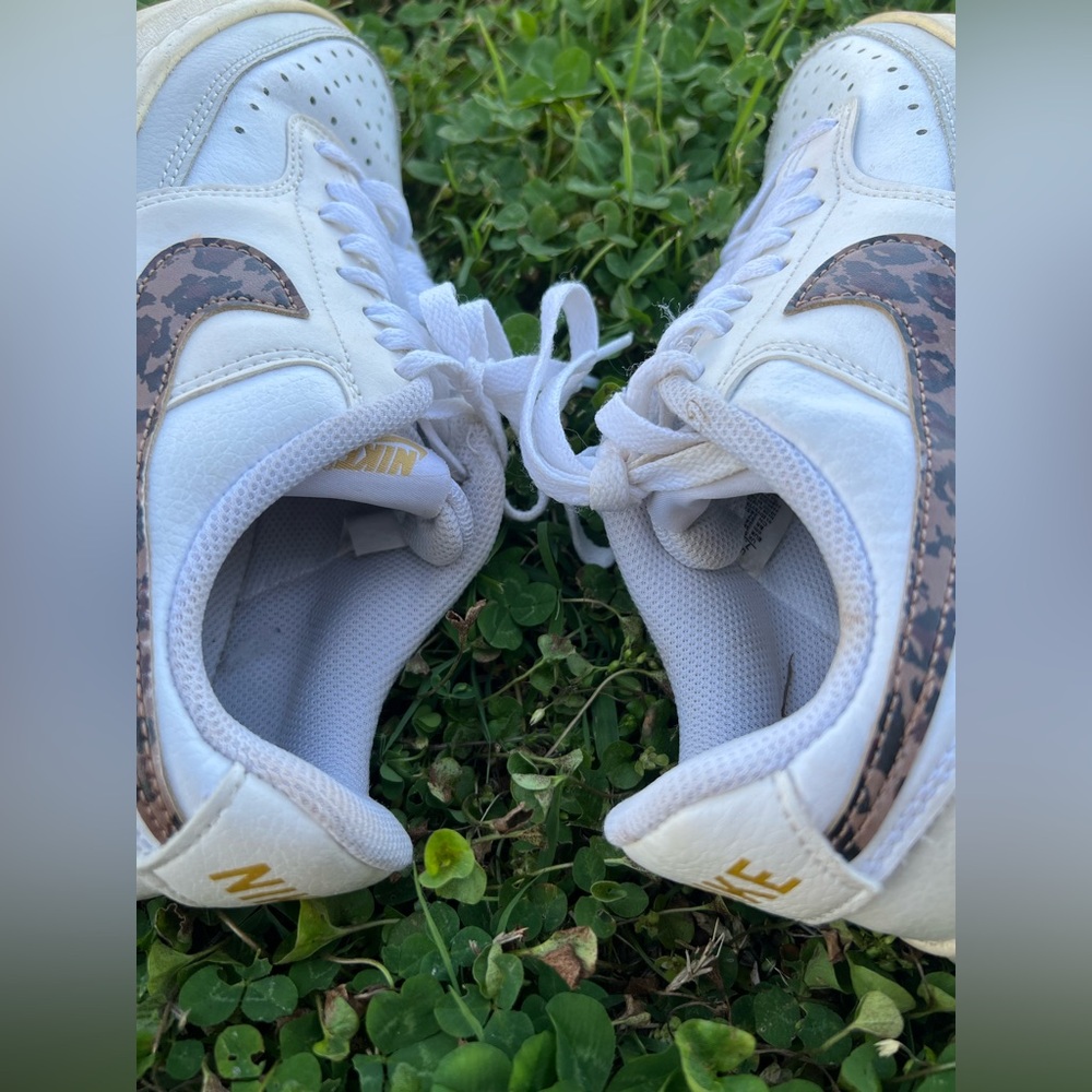 Nike Women's Court Vision Alta 'White/Leopard' Print Platform Sneakers Size 7.5 - Picture 11 of 14